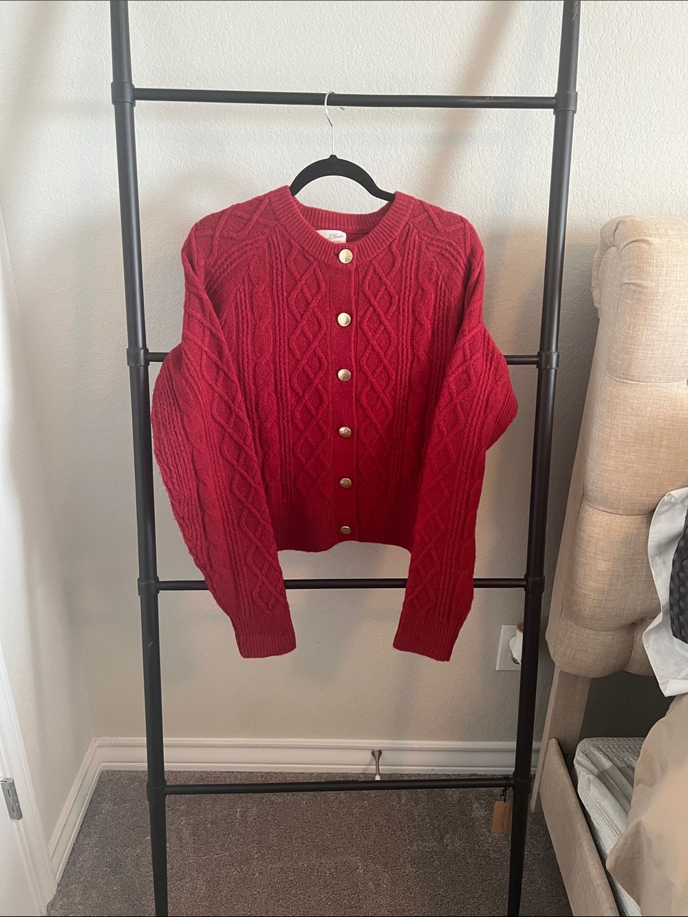 Universal Thread Red Cable-Knit Button Cardigan